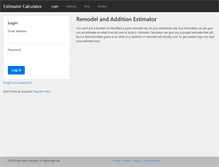 Tablet Screenshot of estimatorcalculator.com